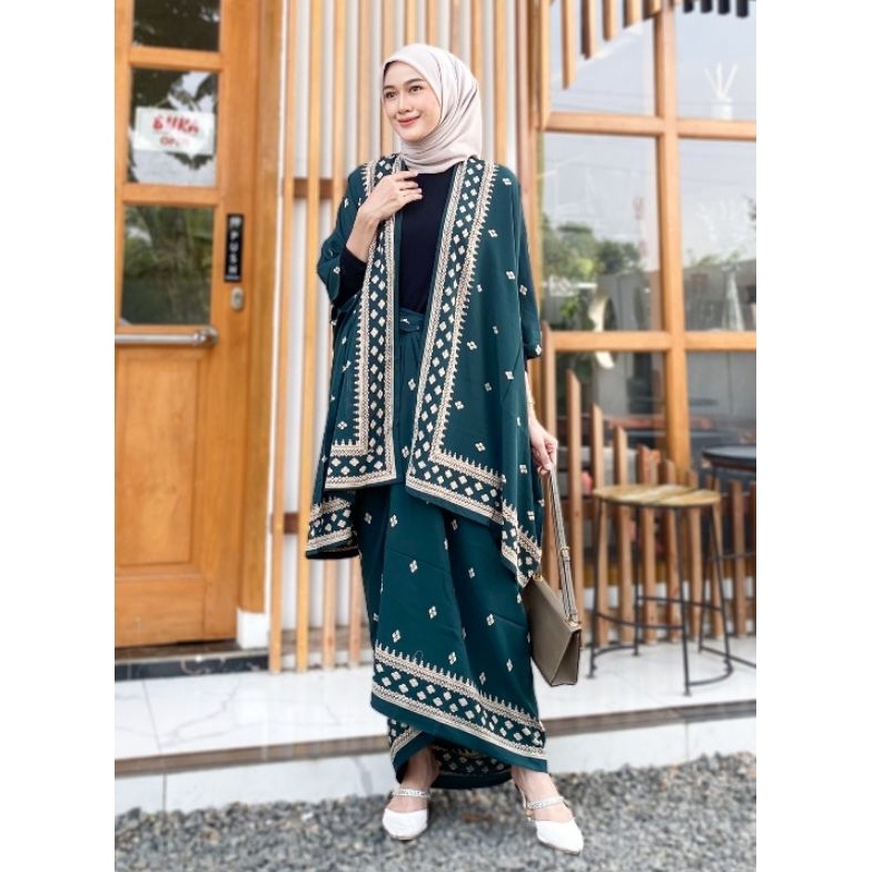 KODE S97O SET KEBAYA MODERN OUTFIT KONDANGAN SIMPEL ONE SET BATIK OUTER ROK LILIT KIMONO WANITA RAYO