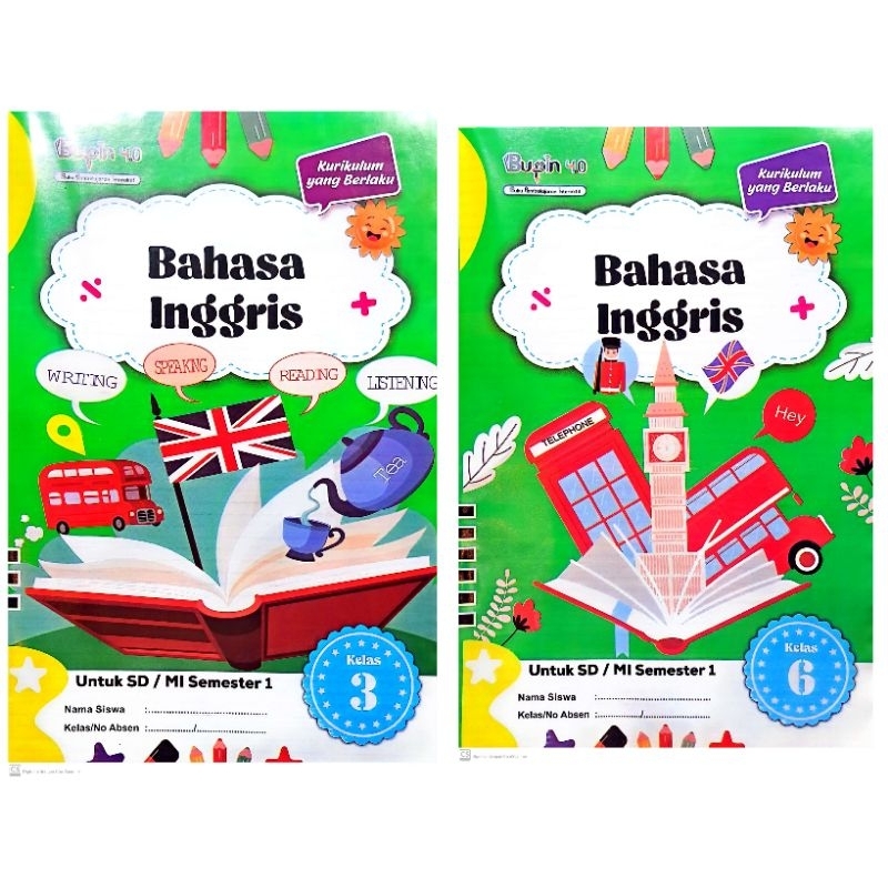 LKS SD MI BAHASA INGGRIS KELAS 3 6  SEMESTER 1 KURIKULUM YANG BERLAKU | BUPIN