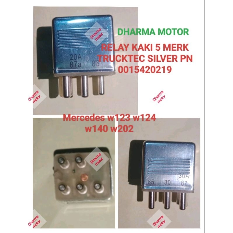 RELAY KAKI 5 MERK TRUCKTEC- BAPMIC SILVER PN 0015420219 MERCEDES W123 W124 W140 W202DHARMA MOTOR