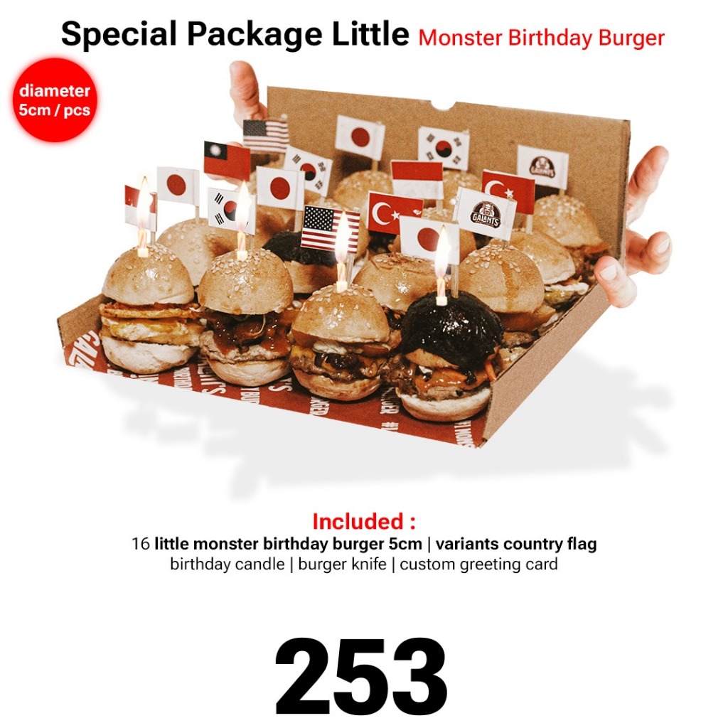 

Special Little Monster Birthday Burger 12cm (Birthday Cake Aesthetic)