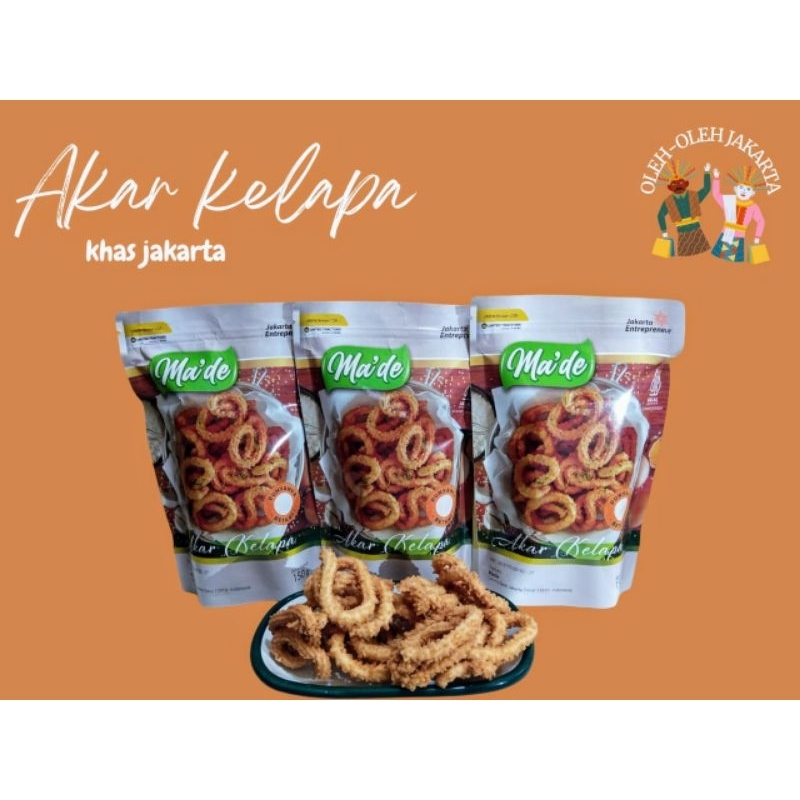 

Akar Kelapa Renyah Manis Oleh-Oleh Khas Betawi by Cemilan Ma'de150gr