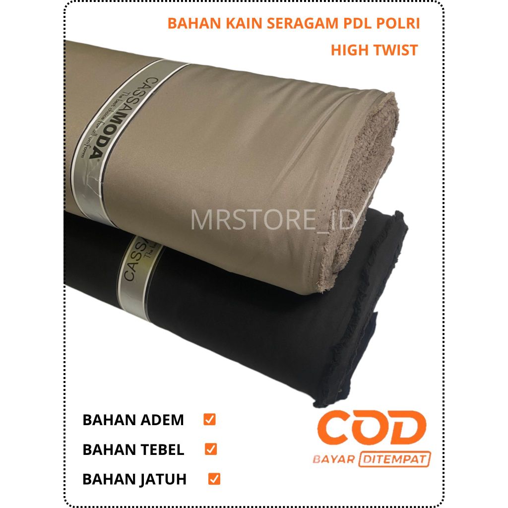 BAHAN KAIN SERAGAM POLRI HIGH TWISH TEBAL 100%ORIGINAL