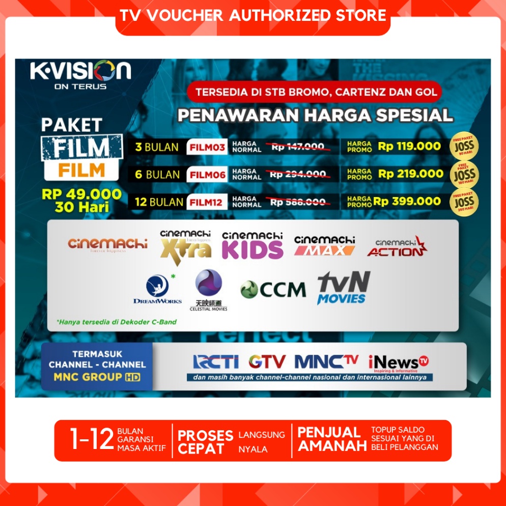 Paling Dicari PROMO Paket FILM KVision Bromo Cartenz Paket Film KVision 3 Hari