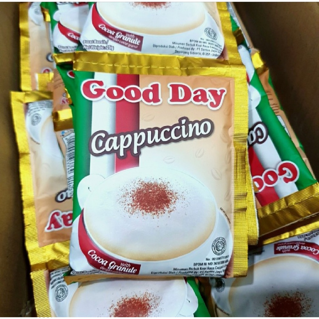 

Kopi GOOD DAY CAPUCINO 25gr RENCENG ( ISI 10 )