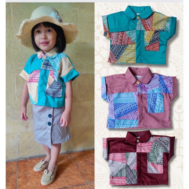 BLUS BATIK ANAK SOFT KOMBINASI  BATIK ANAK SEKOLAH  CANTIK ATASAN BATIK ANAK CEWEK ADA COUPLE COWOK 