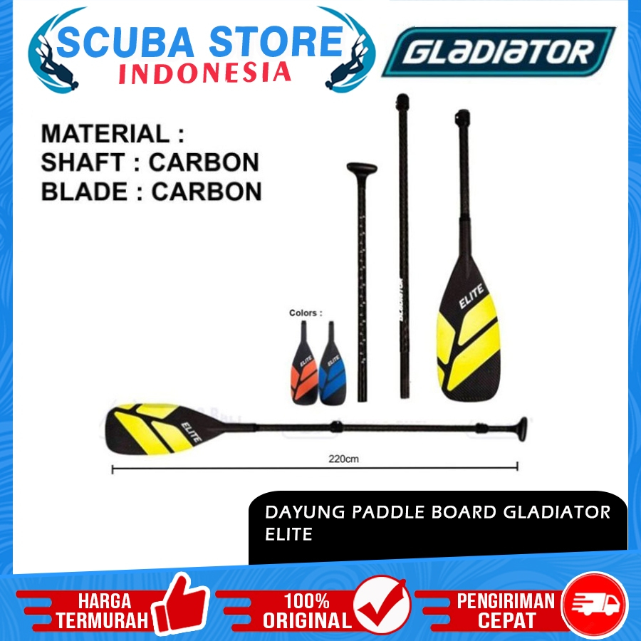 Paddle SUP Board Gladiator Elite Carbon Foldable Dayung Karbon Lipat Stand Up Papan Seluncur Adjusta