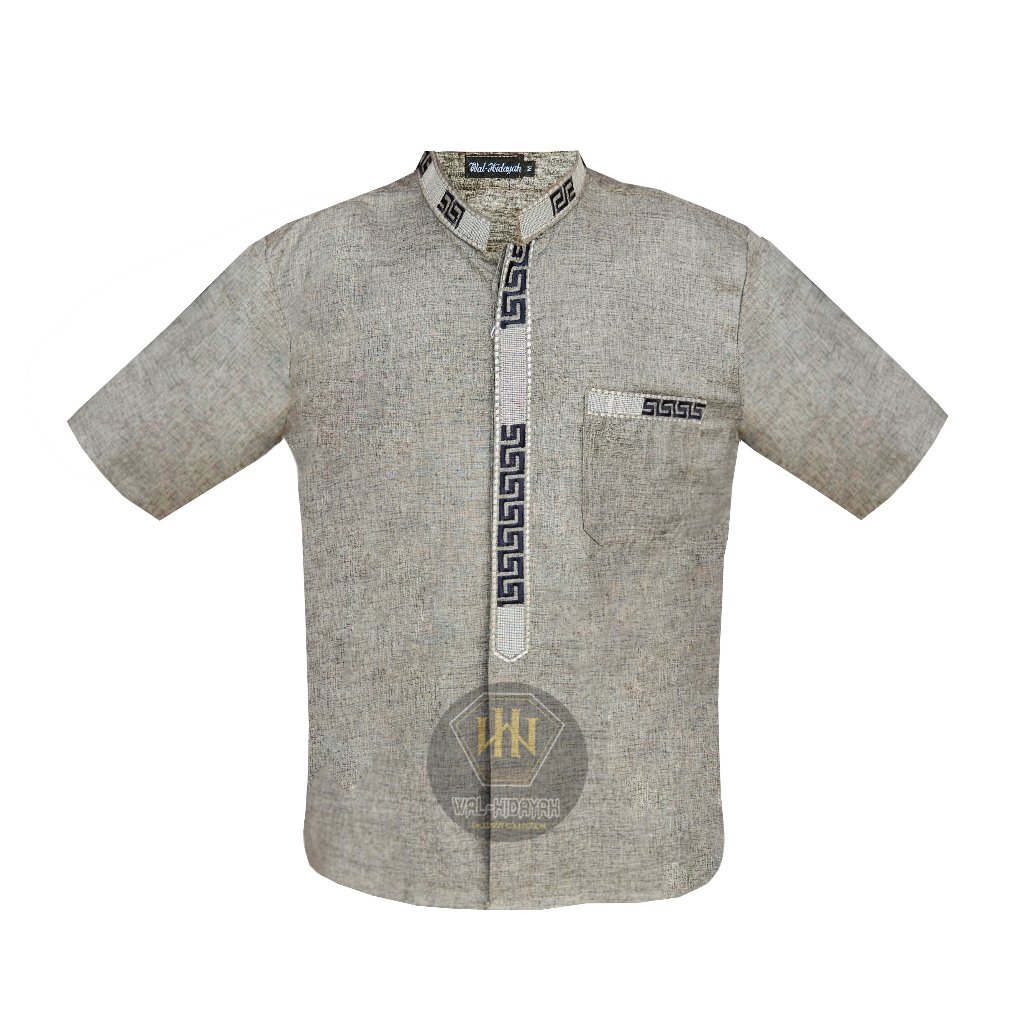 PREMIUM BAJU KOKO PRIA DEWASA MOTIF BORDIR LENGAN PANJANG BAHAN KATUN MADINAH PREMIUM MUSLIM NYAMAN