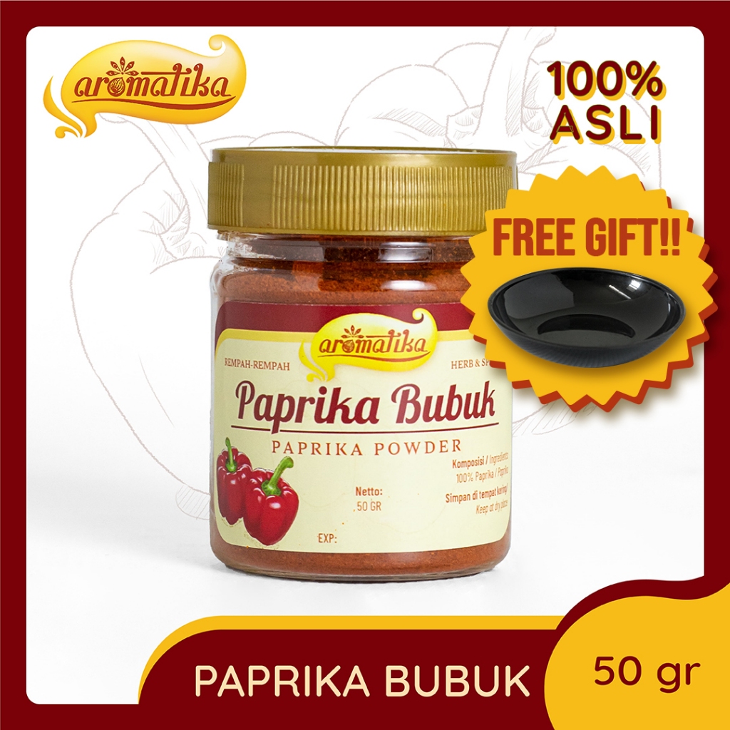 

[Gratis Tempat Sambal] Paprika Bubuk Aromatika (100% asli): Bubuk Paprika Pedas dan Gurih untuk aneka Masakan Eropa dan Asia yang kaya Rasa