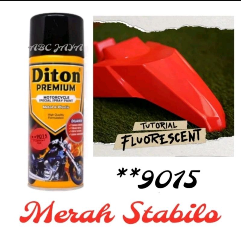 Pilok Pylox Cat Semprot Diton Premium Flourescent Merah **9015 Flourescent Red Stabillo Merah Stabil