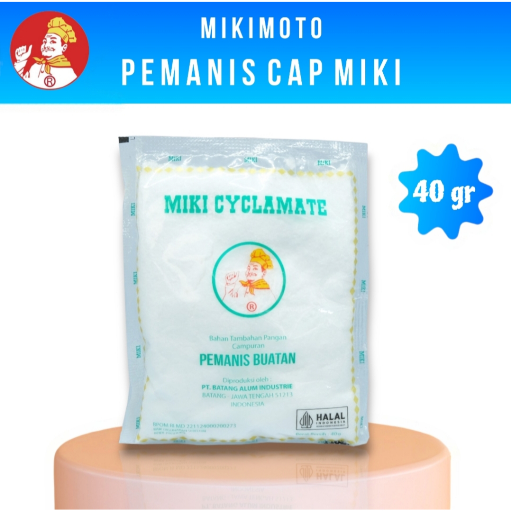 

MIKI Cyclamate Pemanis Miki Sari Manis / Pemanis Makanan Dan Minuman Miki Extra Super ES 40/HJ - Kemasan 40gr (1 pcs)
