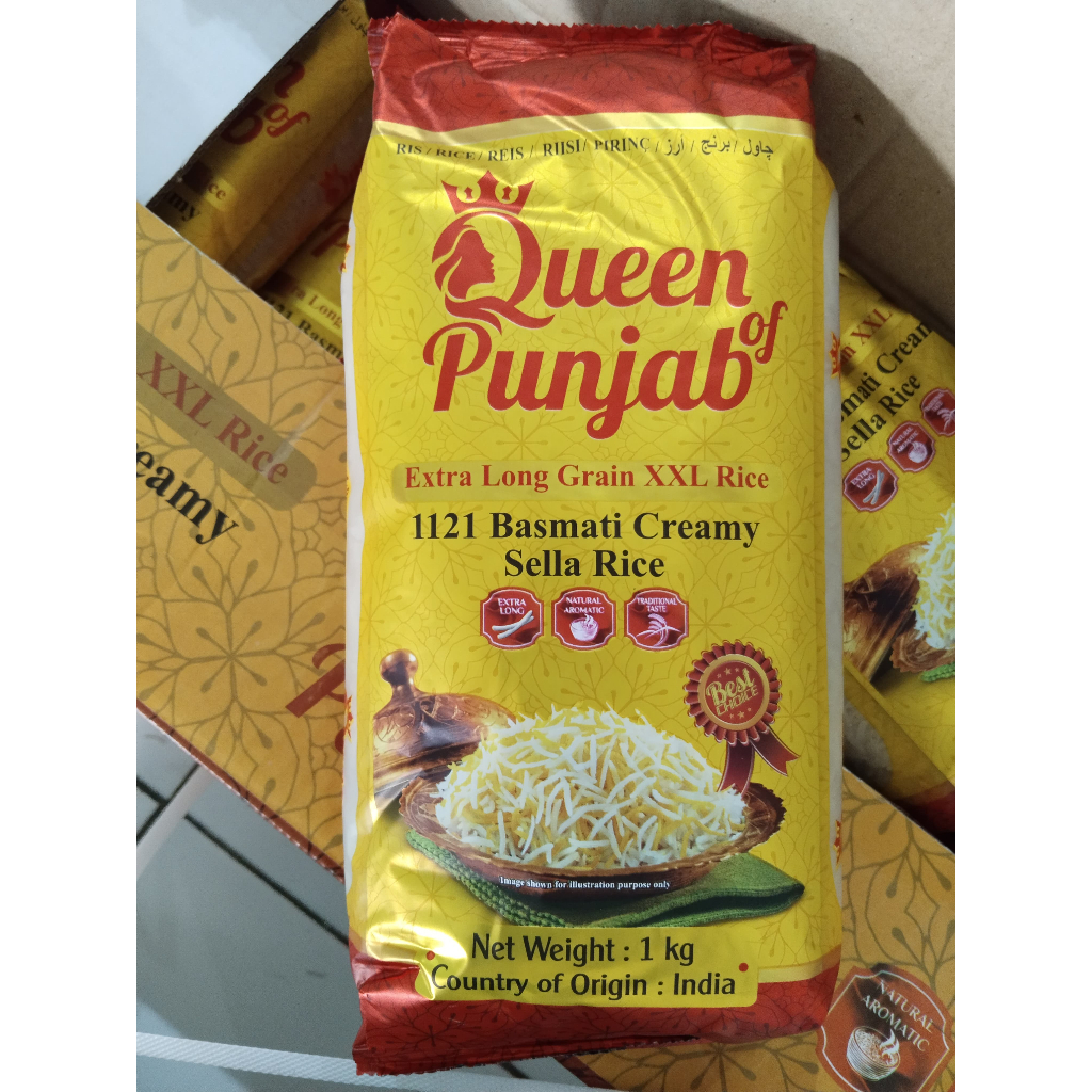 

Beras Basmati Queen Of Punjab 1kg Extra Long Grain XXL Rice 1121 Creamy Sella