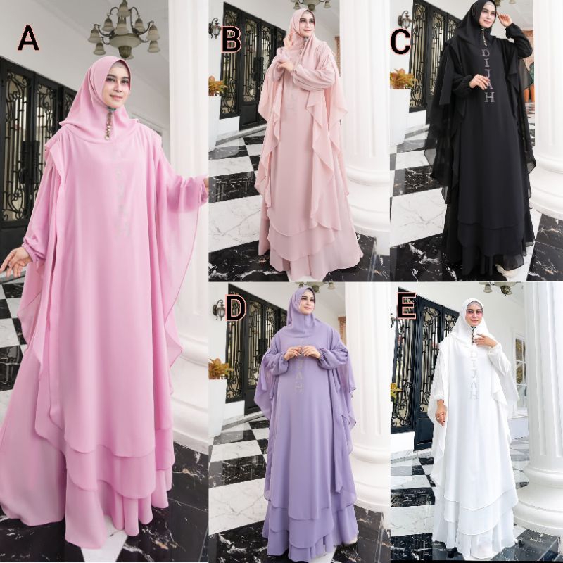 Jubah Syari Set Khimar Hodie Haji dan Umroh by Dijah