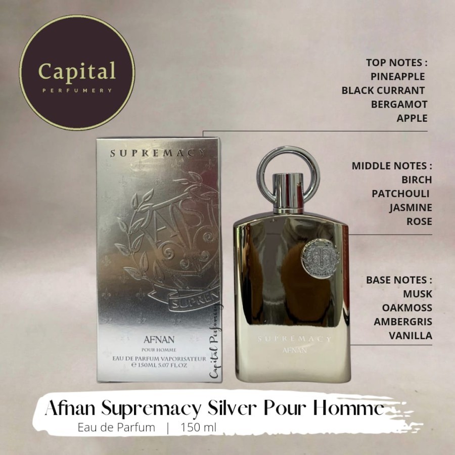 parfum original afnan supremacy silver for men edp 150 ml