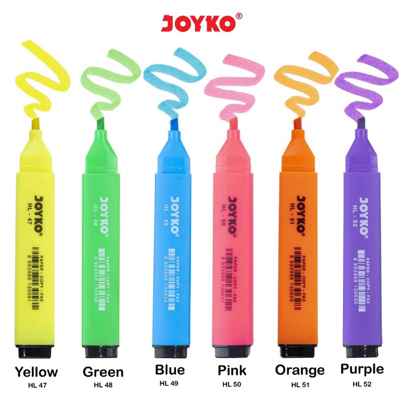 

Highlighter HL-47~52 Stabilo Joyko Penanda Warna Kertas