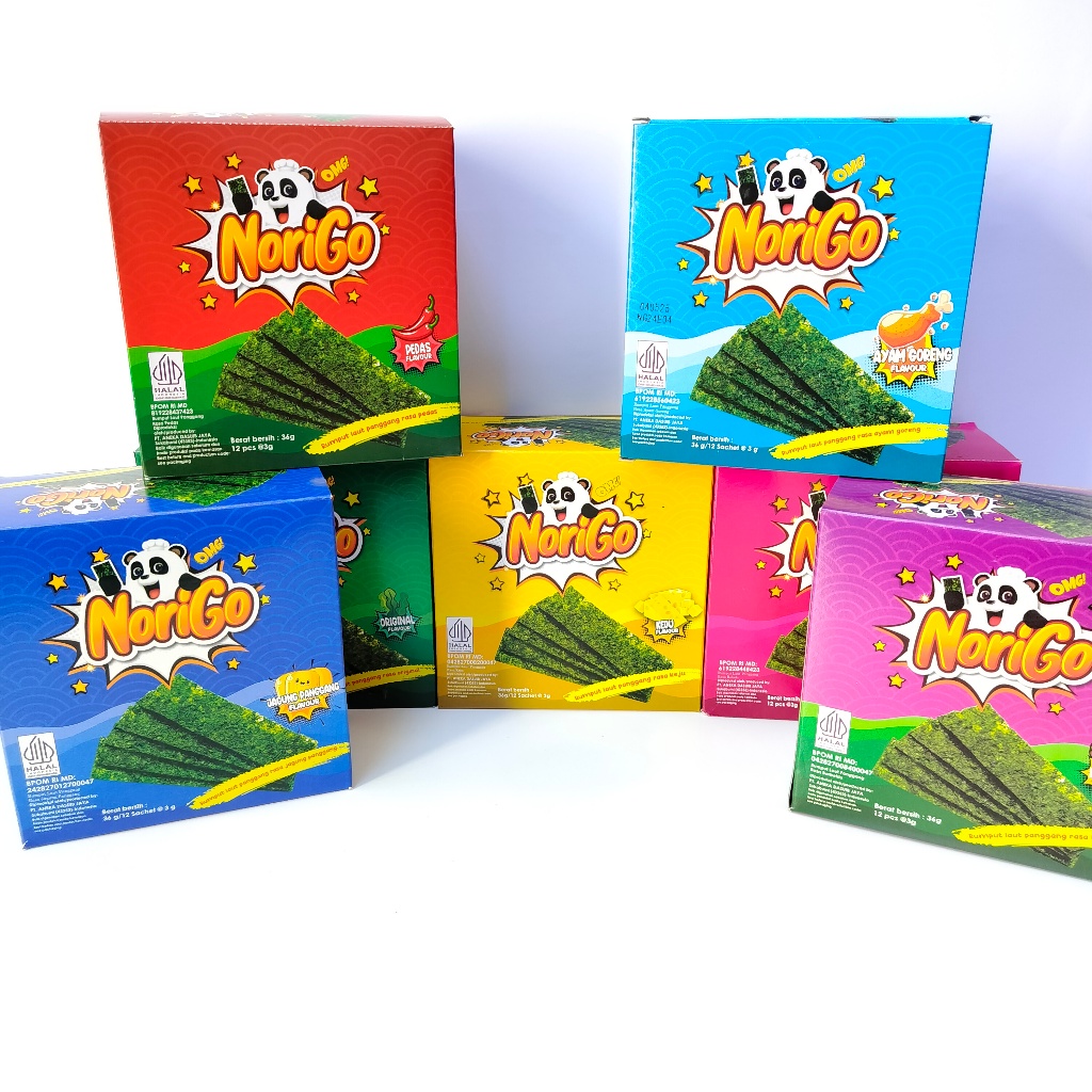 

2Xbtygneal Sakha Snack ) (1 Box Isi 12 Pcs) Norigo Snack Rumput Laut Norigo Sachet Snack