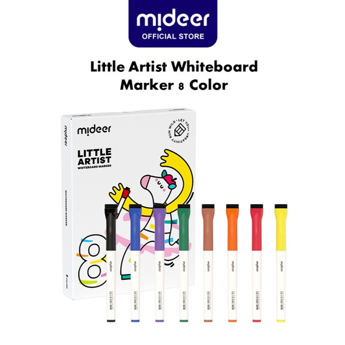 

Mideer Little Artist Whiteboard Marker 8 Spidol Papan Tulis White Board Warna Warni Colors Spidol Nontoxic