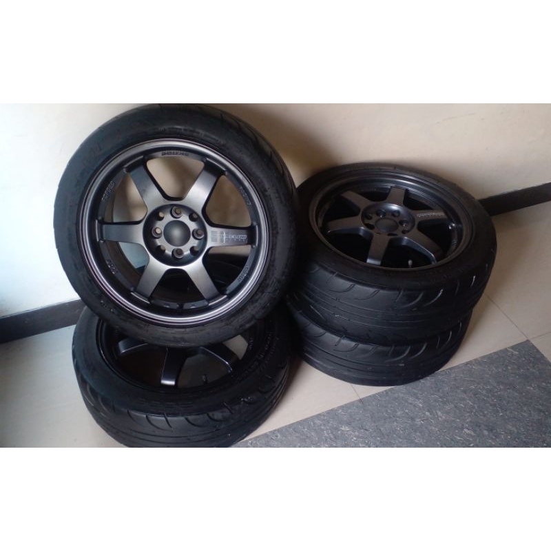Velg TE37 R16 Warna Original Gunmet, Ban Smislik Acelera 195/50 R16
