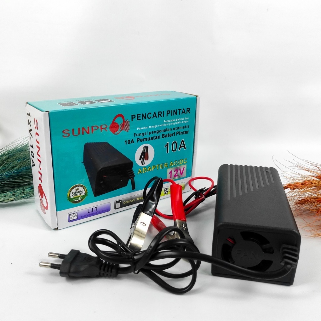 ADAPTER AC-DC / Charger Aki Sunpro SU 1210A 12V 10A,8A,7A (KLIK VARIAN) Battery Charger High Quality