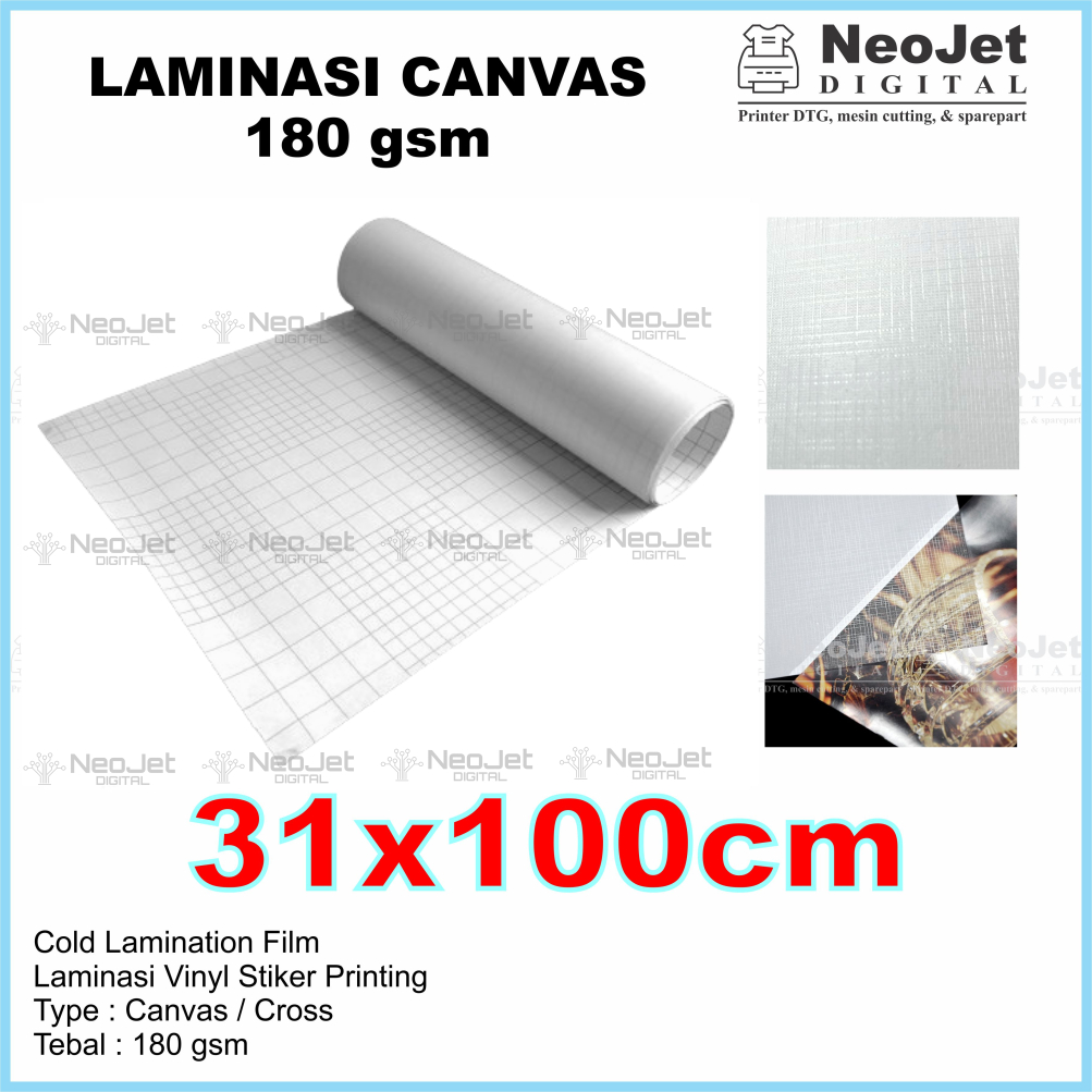 

Bahan Laminasi Dingin Canvas lebar A3+ A3 31 cm panjang 1meter/ 100 cm Cross Kanfas Kanvas