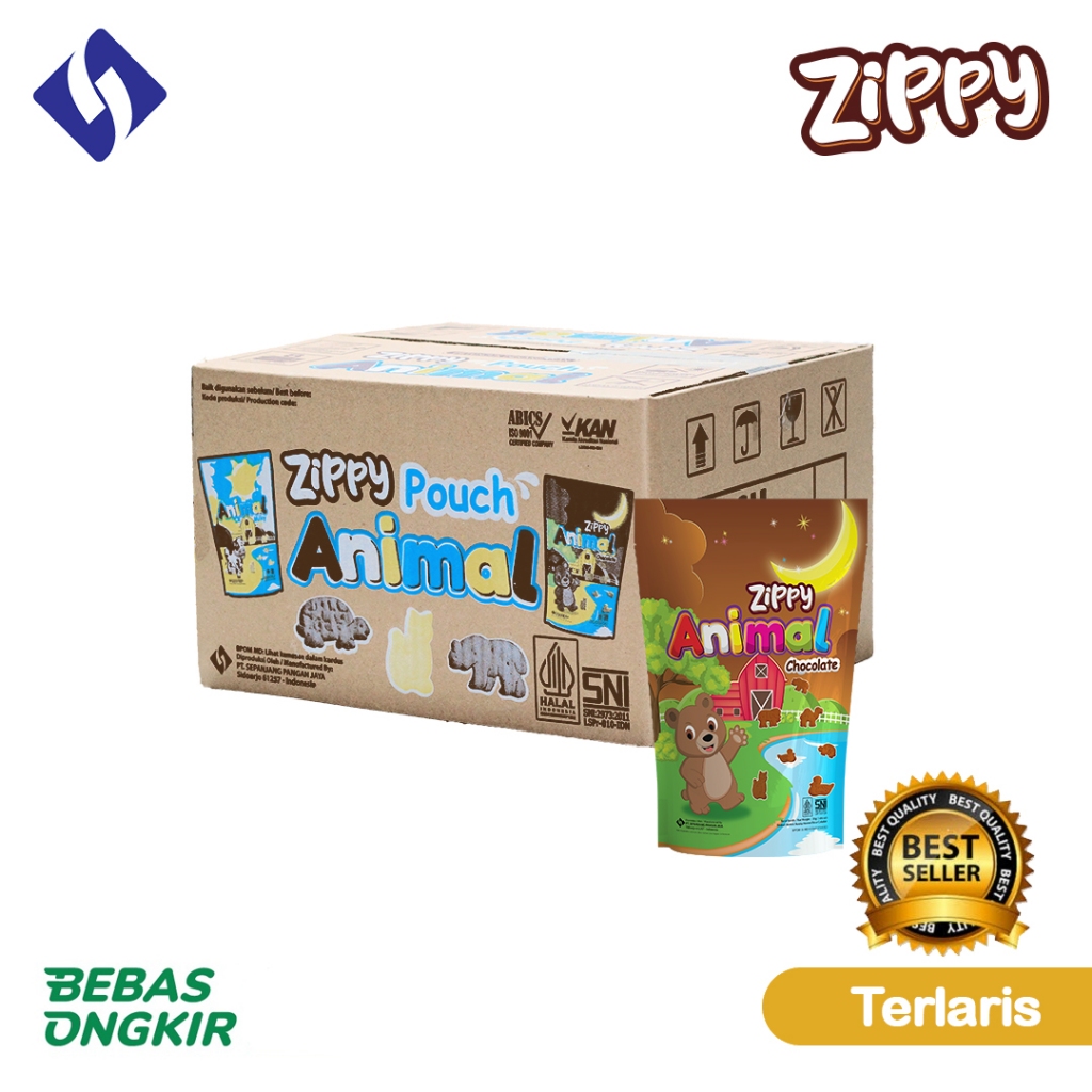 

Zippy Biskuit Animal Susu dan Cokelat Kemasan Karton