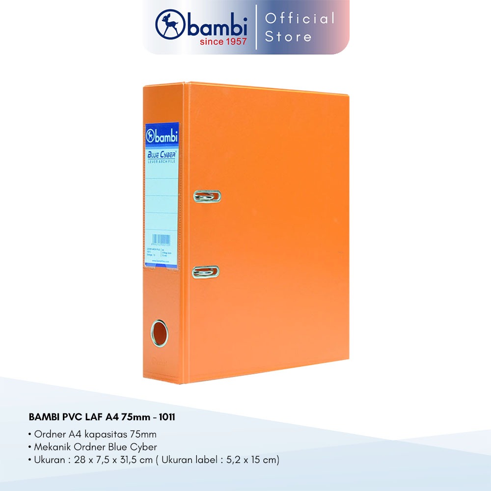 

Bambi Lever Arch File Ordner A4 Orange Jumbo Size 75 mm Original