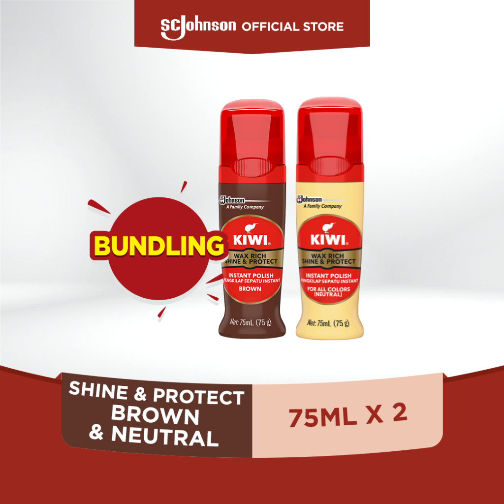 KIWI Shine & Protect Brown 75ml + Neutral 75ml