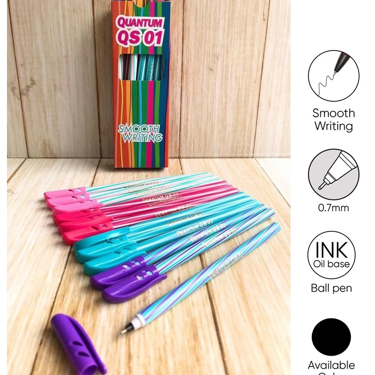 

COD Joy KTB Pen Quantum QS-01 Pulpen Lilin Standard Bolpoin Hitam Pena Ballpoint Alat Tulis