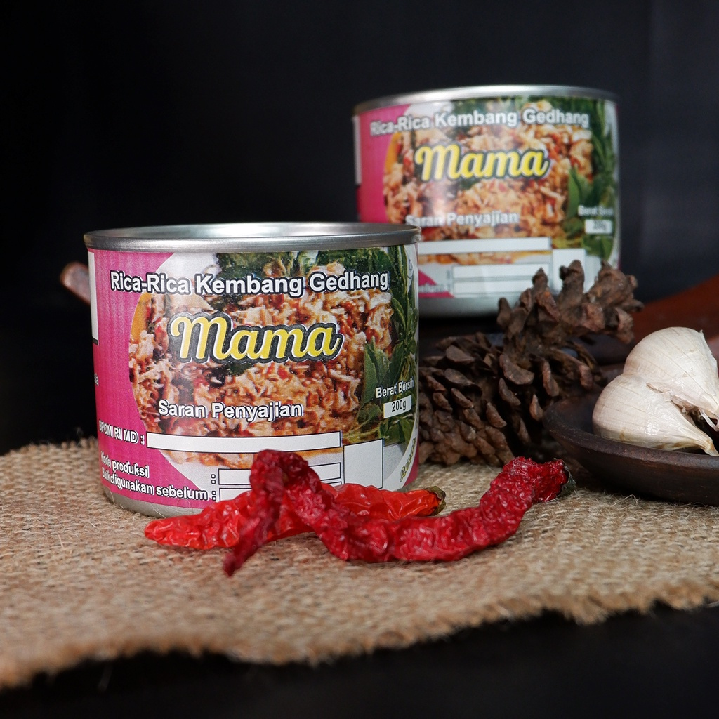 

Rica Rica Kaleng, Makanan Kaleng, Bunga Pisang, Jantung Pisang, Rica Rica Kembang Gedhang Gudeg Kaleng Bu Tjitro 1925