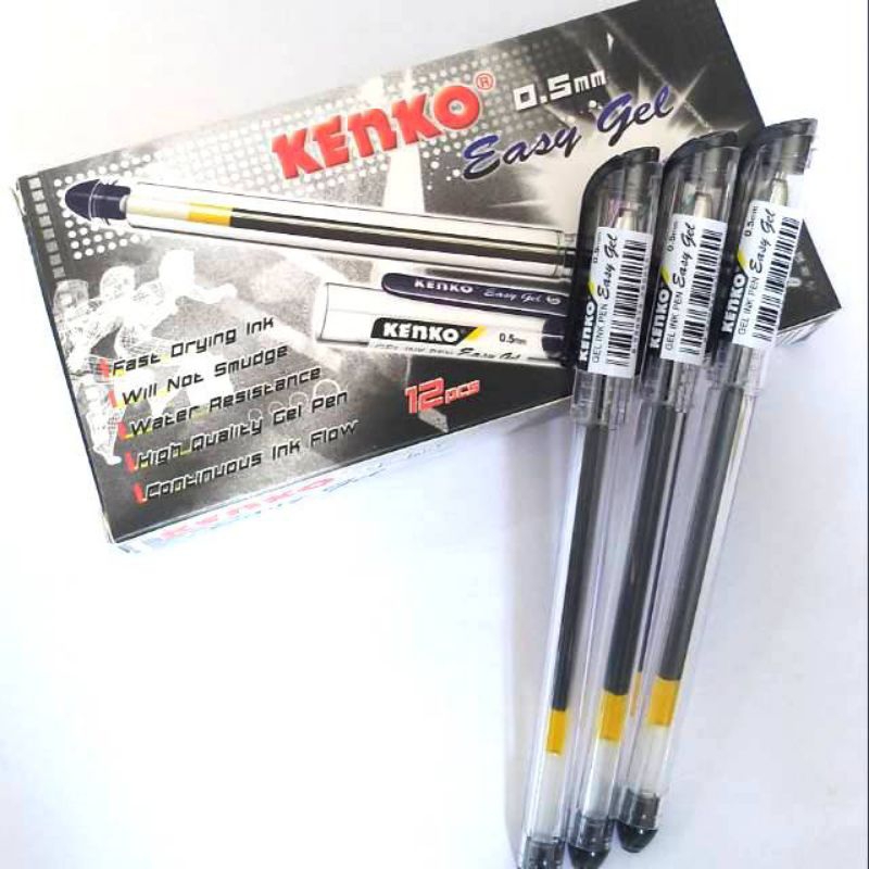 

PULPEN KENKO - Pulpen Gel Easy Gel Pen Bulpoin Gel Variasi 0,5mm Hitam - Pcs