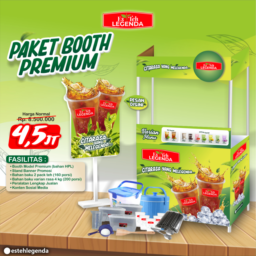 

PAKET KEMITRAAN ES TEH LEGENDA BOOTH PREMIUM / PAKET BISNIS FRANCHISE ES TEH LEGENDA / PAKET BISNIS VIRAL ES TEH LEGENDA / PAKET FRANCHISE ES TEH VIRAL / PAKET KEMITRAAN ES TEH LEGENDA VIRAL