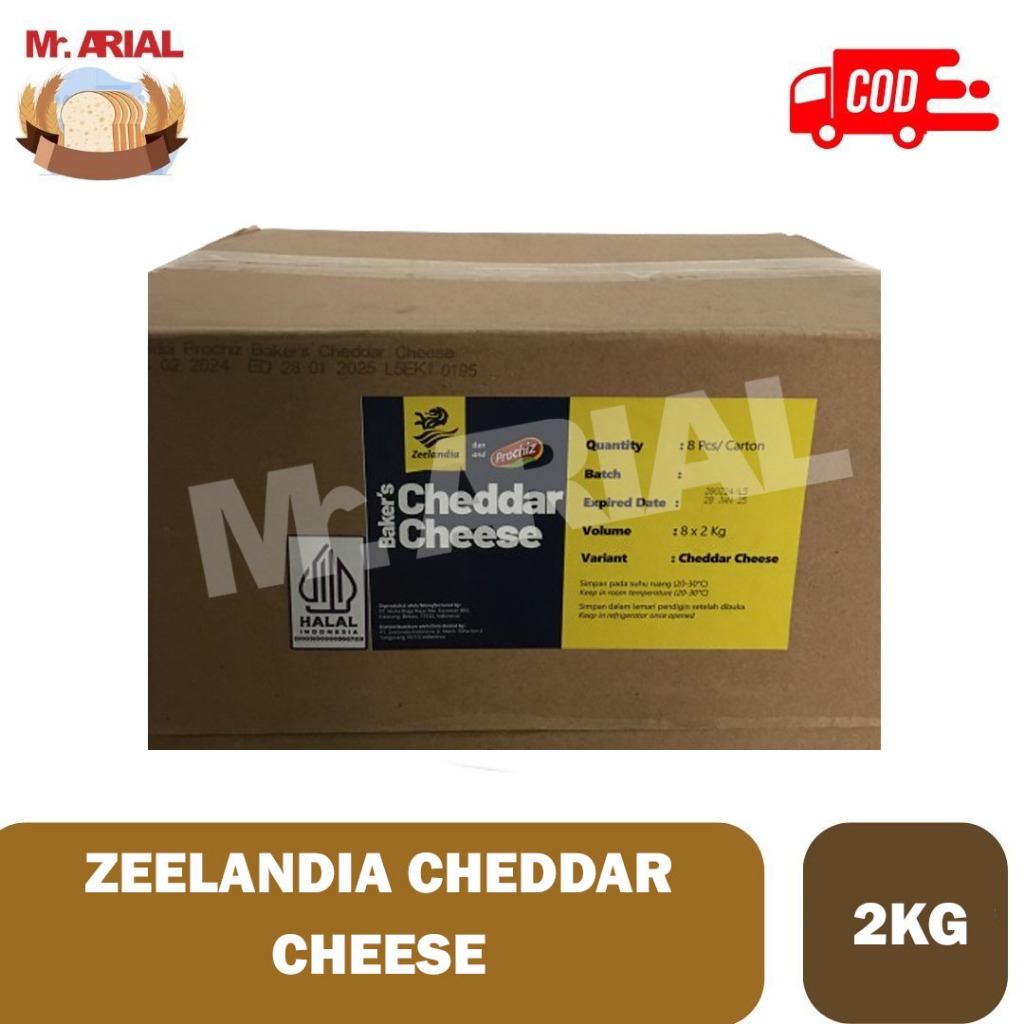 

Zeelandia Cheddar Cheese / cheddar balok 2kg / Keju Cheese Cheddar - all in