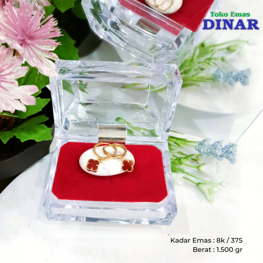 ANTING CLOVER BT MERAH SLP -EMAS MUDA -8K/375