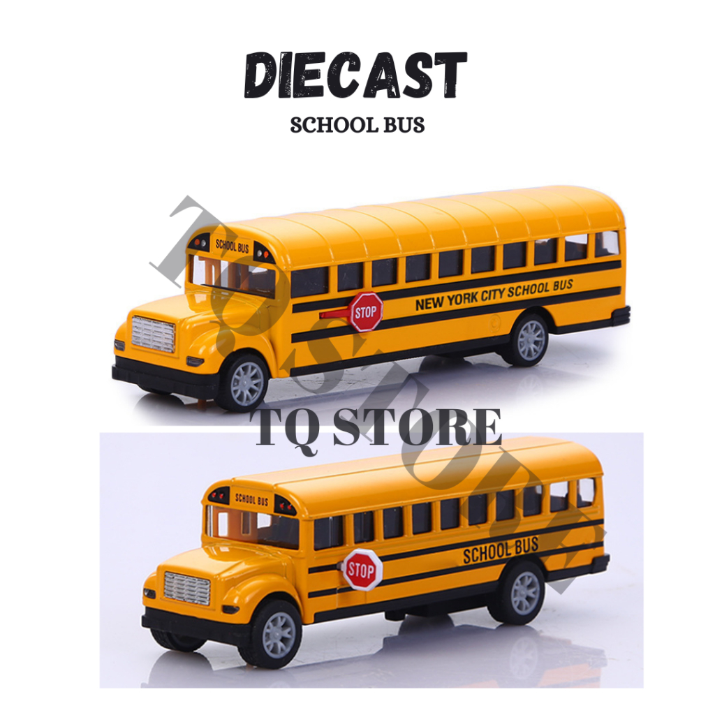 TERMURAH  DIECAST SCHOOL BUS BESAR KECIL SKALA 1:32 MINIATUR MAINAN ANAK KOLEKSI VEHICLE MODEL PREMI