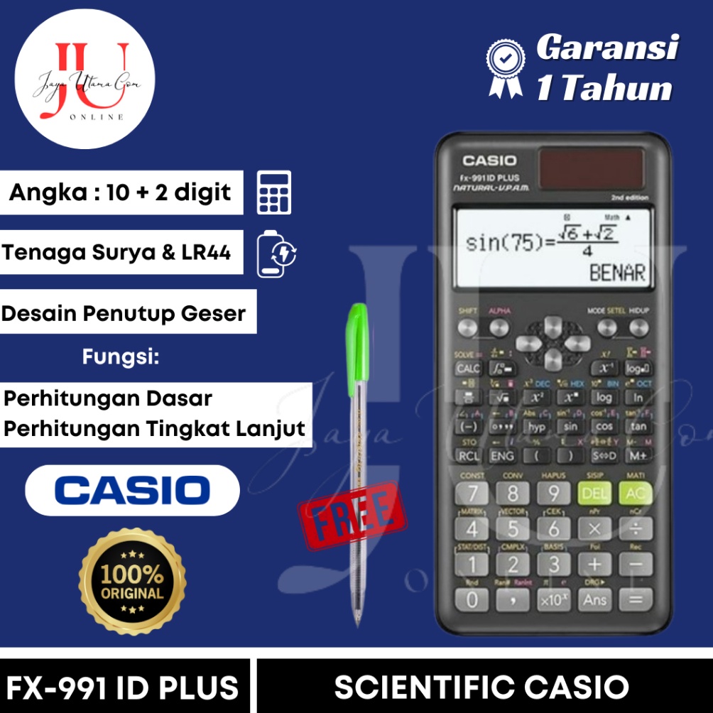

KODE I54B KALKULATOR SCIENTIFIC CASIO FX 991ID PLUS 2 ORI