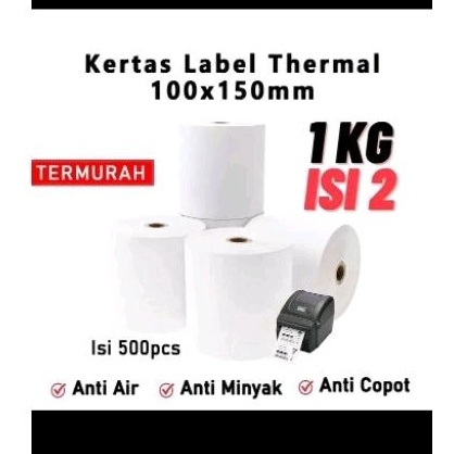 

KODE D68S stiker kertas thermal A6 1 x 15 isi 5 lbr