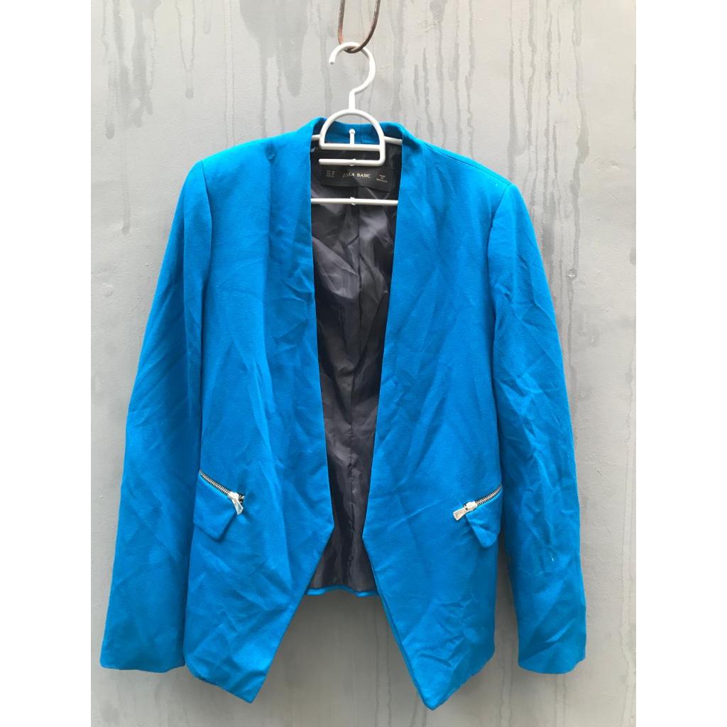 Blazer Wanita Zara Biru Preloved