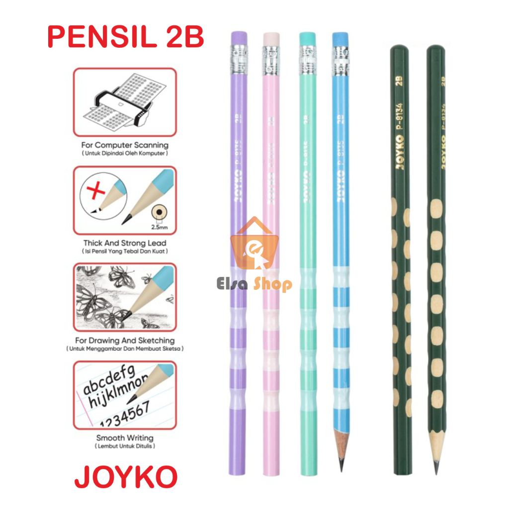 

Pensil Grib 2B Joyko - Pensil untuk anak
