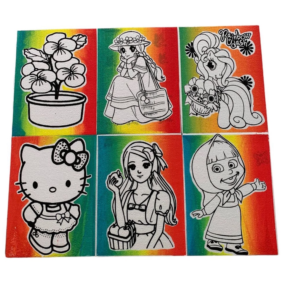 

KODE V83B 25 Pcs Tanpa Lis Rainbow Sterofoam Lukis uk 33x5 Sterofoam Mewarnai Gabus Lukis Pasar Malam