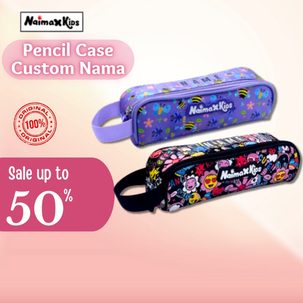 

KODE D23X Pencil Case Custom Nama Naimax kids Pencil Case Small Anak Perempuan