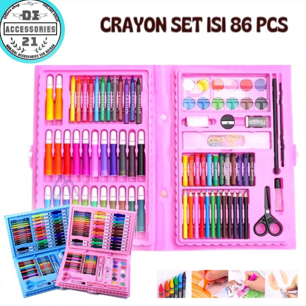 

KODE M8X CRAYON SET 86 PCS PENSIL WARNA CRAYON MEWARNAI ANAK ANAK COPER SET MENGGAMBAR