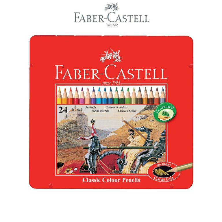 

KODE L25I Pensil Warna Faber Castell 24 Classic Kemasan KalengTin Casep
