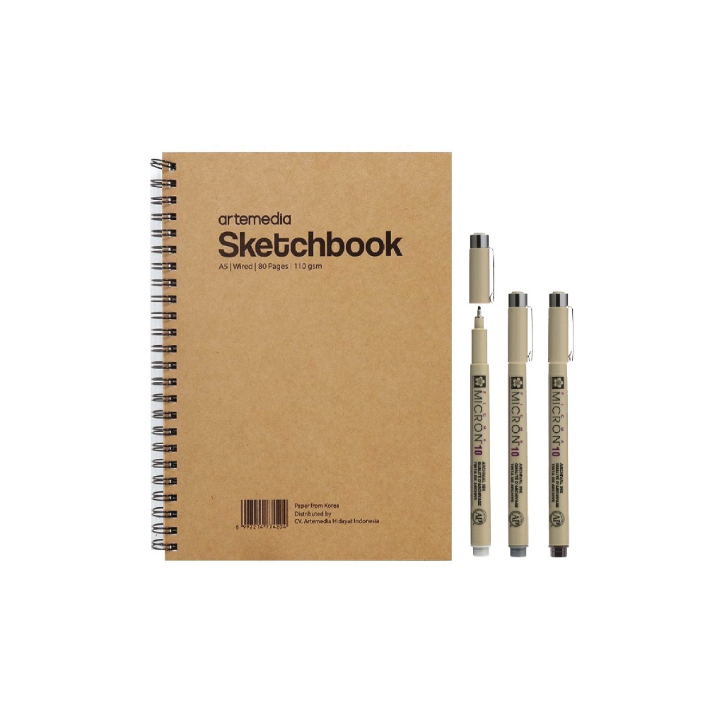 

KODE V56S Artemedia Paket Healing Sketchbook Pigma Micron Drawing Pen