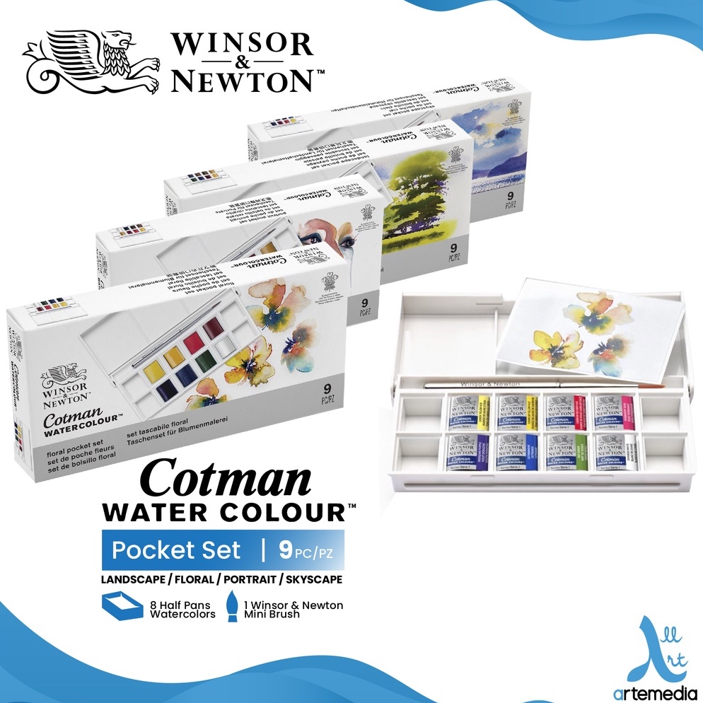

KODE P16T Winsor Newton Cotman Watercolor 8 Half Pan Pocket Set