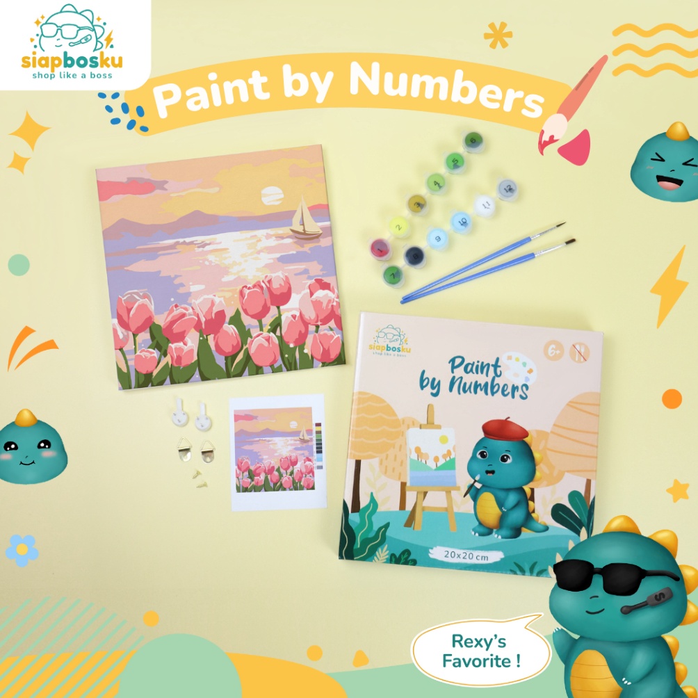 

KODE U22C KANVAS LUKIS PEMANDANGAN UNTUK ANAK CANVAS PAINTING BY NUMBER FOR KIDS 2x2 CM TERMASUK CAT KUAS FRAME KAYU SIAP LUKIS LANDSCAPE SERIES