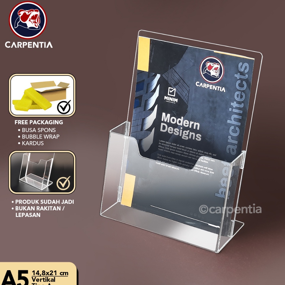 

KODE Y98Q Carpentia Brochure Holder AcrylicTempat Brosur Akrilik A5 Tipe A Bening