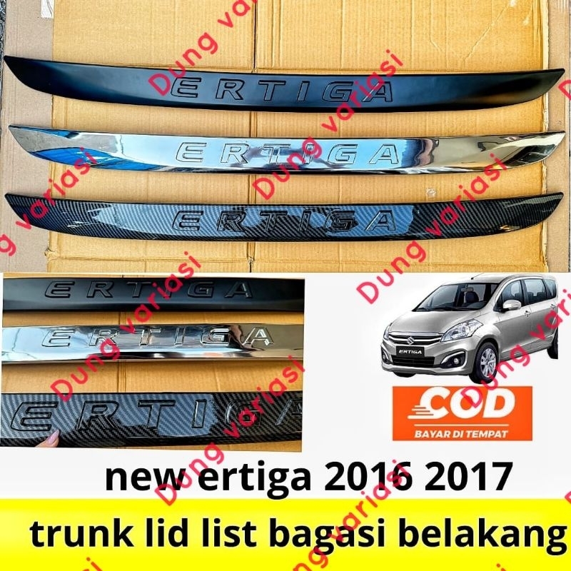 trunk lid list bagasi belakang new Ertiga hitam,chrome,carbon 2016-2017