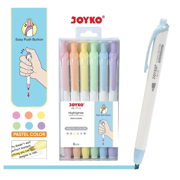 

CEPAT Penanda Berwarna Highlighter Joyko HL776 Warna Pastel Color