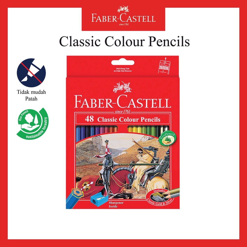 

KODE F5C Toko Faber Castell Pensil Warna Classic 48 Warna Ukuran Panjang Classic Colour Pencil Long