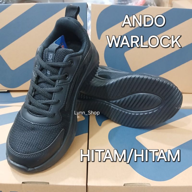 ANDO W4RLOCK #New Sepatu Sekolah Ando Sneakers Phylon Hitam 39-43 100% ORI