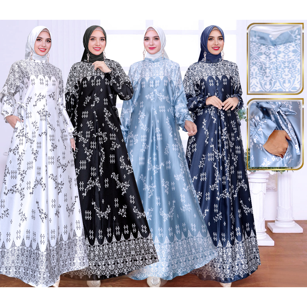 Dres Motif Maxmara Silk Premium Terbaru/ Gamis Jumbo Maxmara